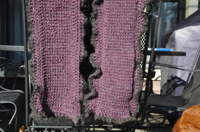 Tunisian crochet scarf